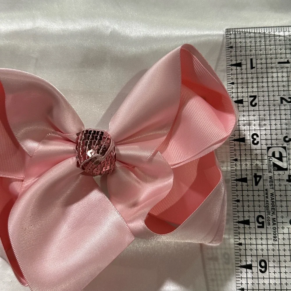 Large Pink Satin Hair Bow- bundle 2+ and save on Shipping